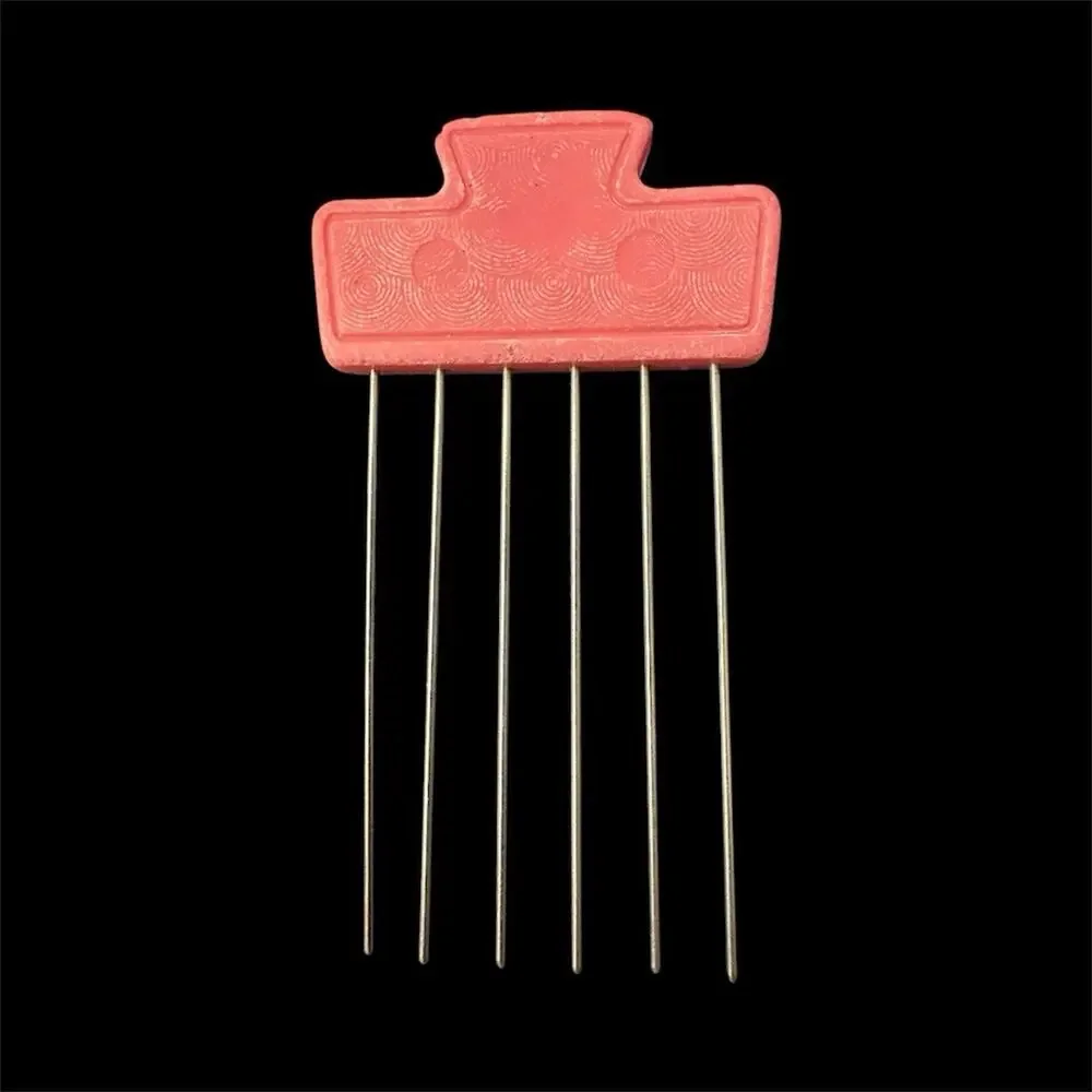 Vintage Goody Pink Hair Pick Comb 6 Metal Prongs Retro Styling Tool USA Made